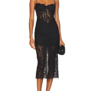 Bardot Black Strapless Lace Dress